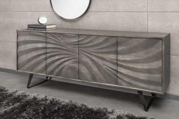 Sideboard acaciahout grijs 175 cm