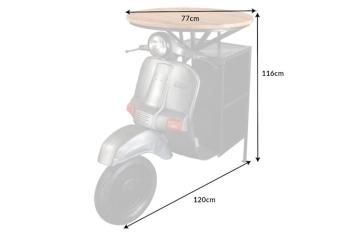 bartafel scooter grijs mangohout 120 cm