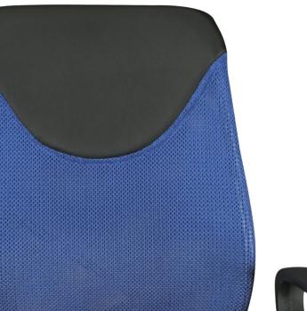 kinderbureaustoel met armleungen zwart blauw mesh