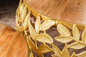 salontafel set leaf goud acaciahout