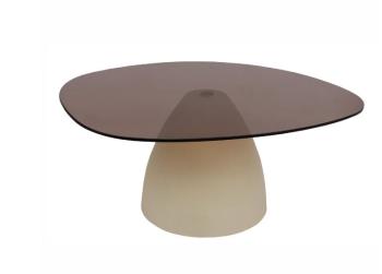 Salontafel set beige met rookglas