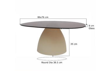 Salontafel set beige met rookglas