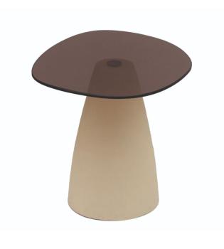 Salontafel set beige met rookglas