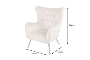 Oorfauteuil champagne fluweel