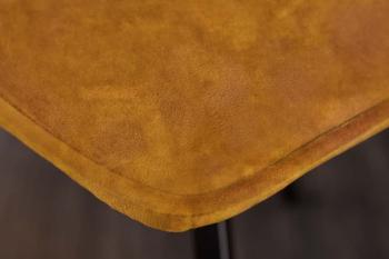 oranje stoel fluwelen stof zwarte poten