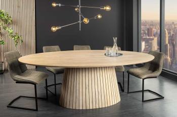 ovale eetkamertafel wit mangohout 220 cm