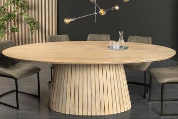 ovale eetkamertafel wit mangohout 220 cm