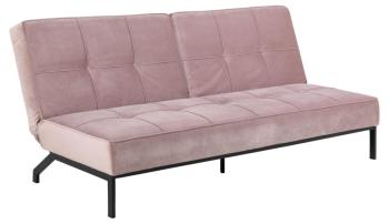 slaapbank roze fluweel 198 cm