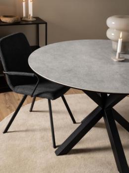 ronde eetkamertafel grijs keramiek 119cm