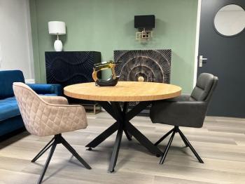 ronde tafel mangohout decor 120 cm