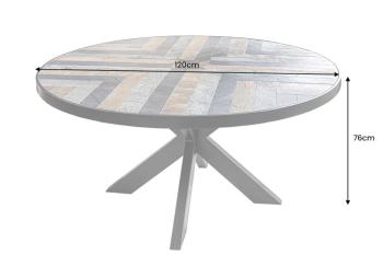 ronde eettafel multicollor 3D natuursteen look 120 cm