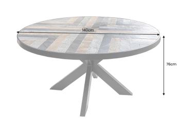 ronde eettafel multicollor natuursteen look 140 cm