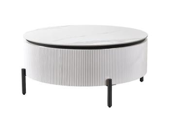 ronde salontafel wit keramiek 100 cm