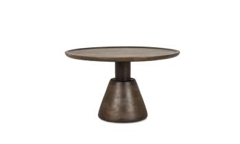 salontafel rond walnootbruin mangohout 75 cm