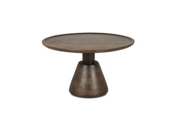 salontafel rond walnootbruin mangohout 75 cm