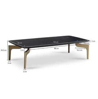 salontafel marmerlook zwart 120 cm