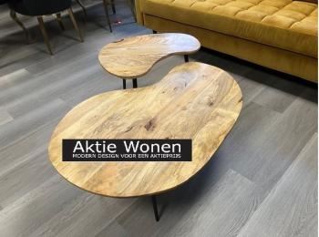 salontafel set mangohout niervorm