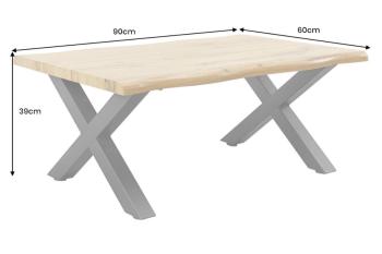 salontafel wild eiken kleur boomstam randen 90 cm