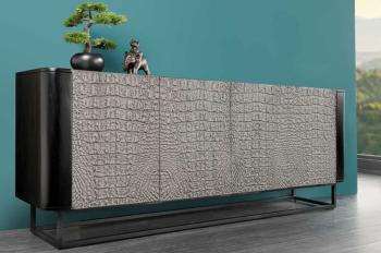 sideboard crocodile zwart grijs 177 cm