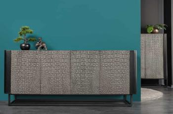 sideboard crocodile zwart grijs 177 cm