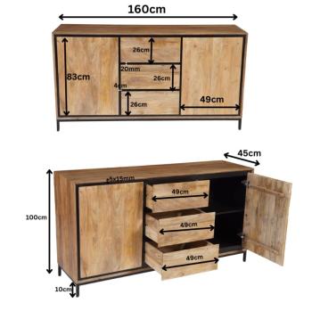 design dressoir mangohout 160cm