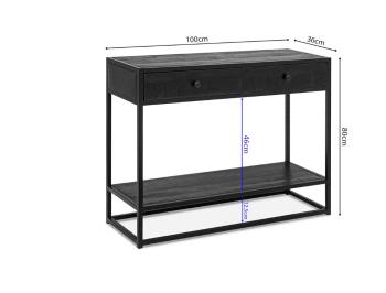 Sidetable mangohout zwart 100 cm