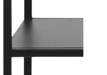 sidetable zwart metaal 100 cm met plateau