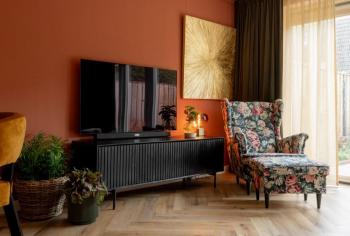 TV meubel Stripe mangohout zwart 165 cm