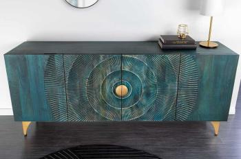 TV Dressoir turquoise mangohout 177 cm