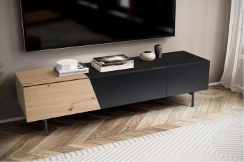 tv meubel zwart met eikenlook 150 cm