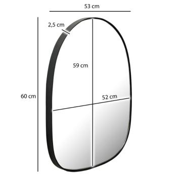 wandspiegel met zwarte rand asymmetrisch