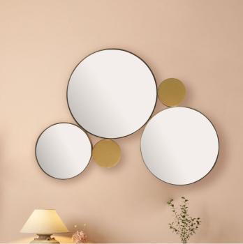 ronde spiegel set goud 60x80 cm