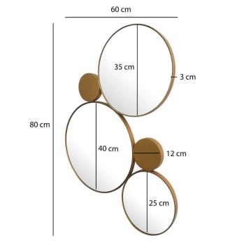 ronde spiegel set goud 60x80 cm