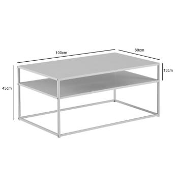 witte salontafel metaal 100 cm