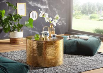 ronde salontafel goud 61 cm