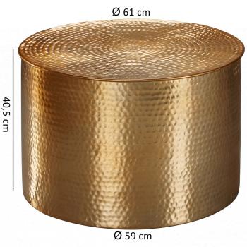 ronde salontafel goud 61 cm