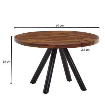 ronde salontafel sheesham hout 60 cm