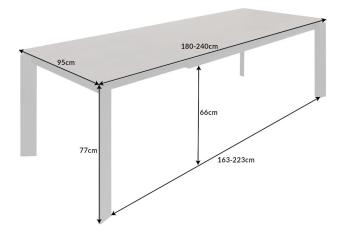 uitschuifbare tafel antraciet keramiek 180-240 cm