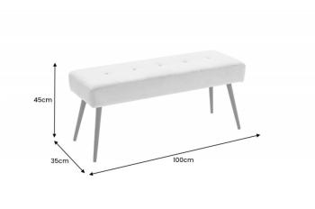 zitbankje geel fluweel 100 cm