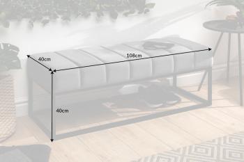 zitbankje zilvergrijs fluweel 108 cm